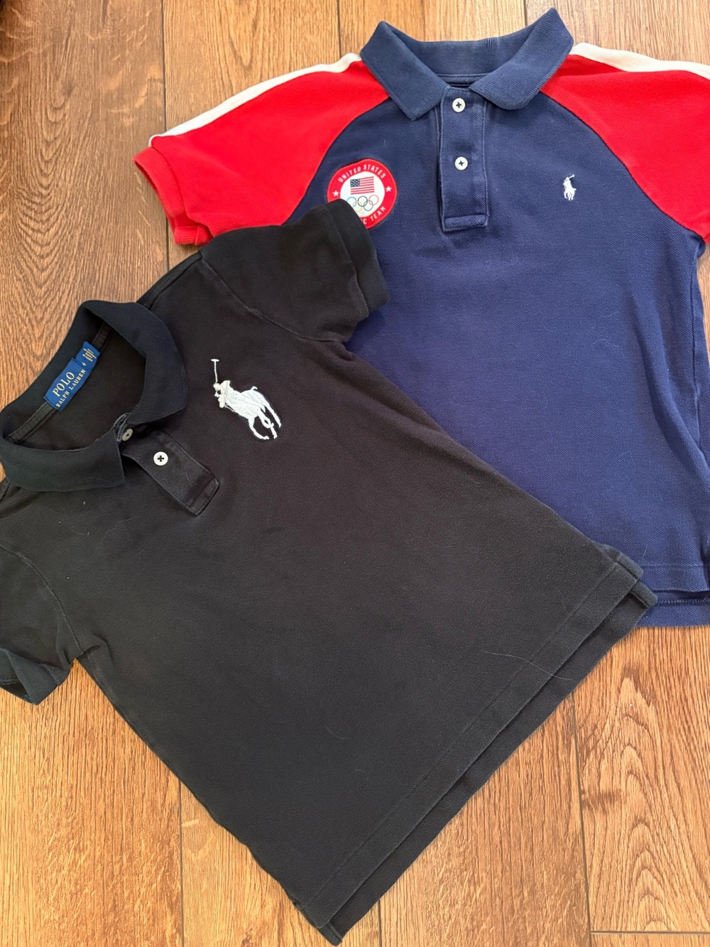 Polo by Ralph Lauren Kids Black Polo Shirt with Navy & Red Polo